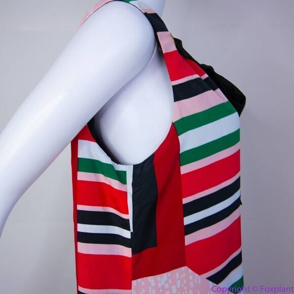 NEW SLNY floral print tie neck color block sleeveless‎ dress, 18W - Picture 9 of 16